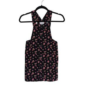 The Childrens Place Girls Floral Corduroy Overall Dress 6X/7 100% Cotton